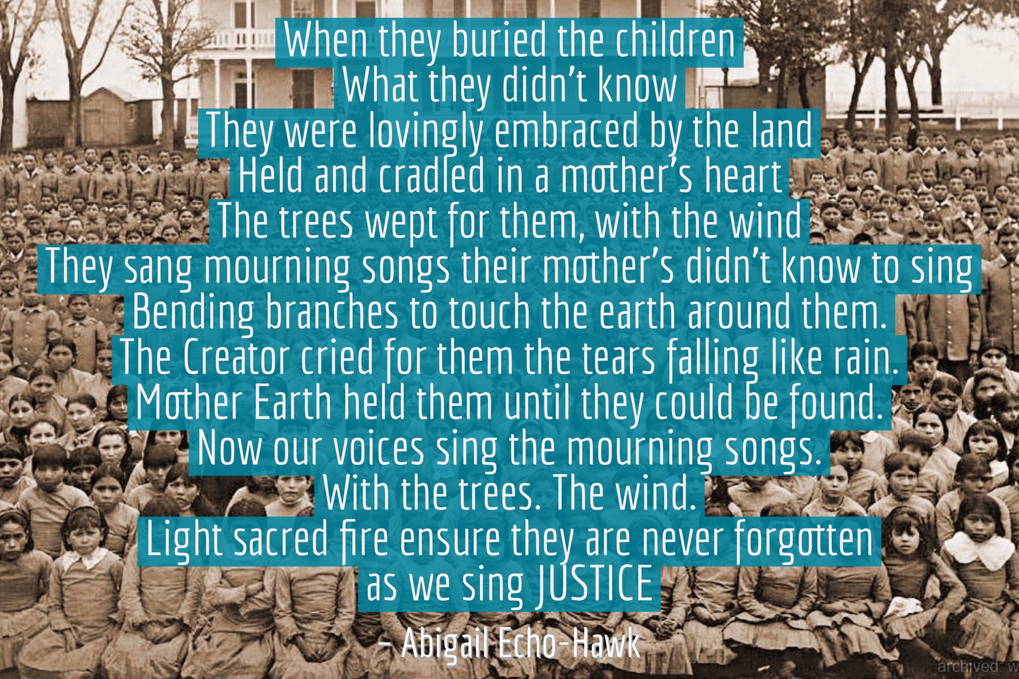 Nikoly Znovu/ Never Again: Remains of 215 children outside of Residential School in Kamloops, BC Canada